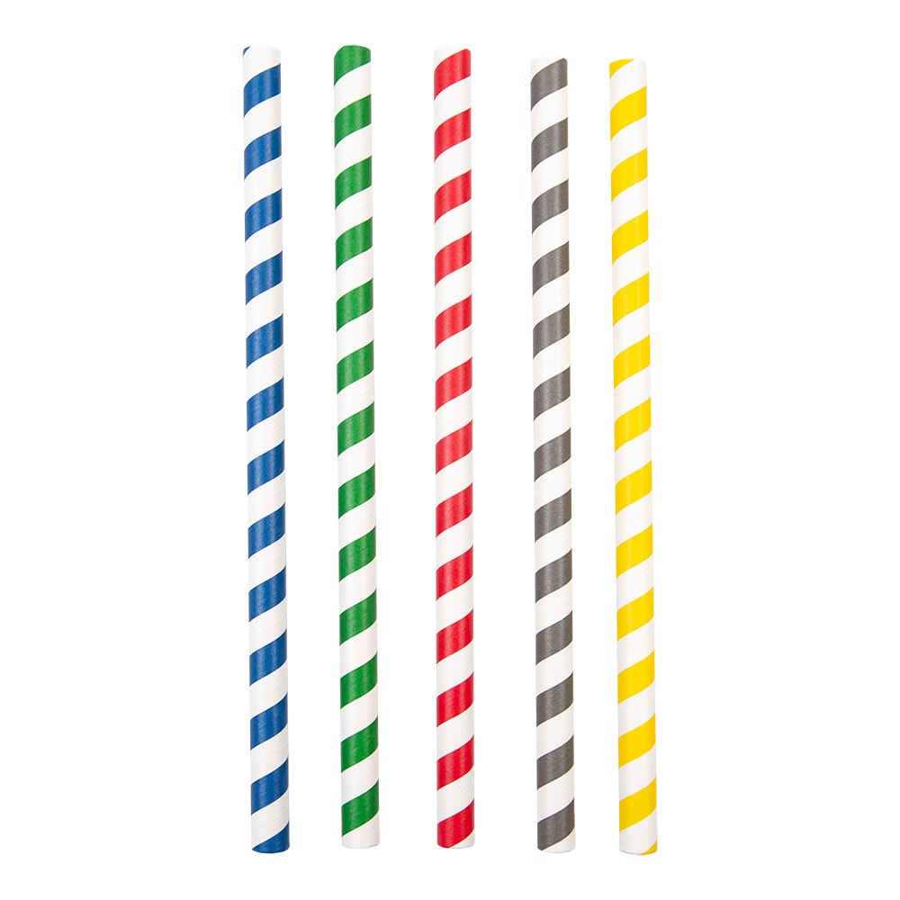 Gerade Strohhalme gestreift Ø1X20 Cm Assorted Papier (2400 Einheiten)