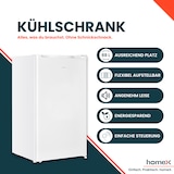 thumbnail of homeX Kühlschrank ohne Gefrierfach, Vollraumkühlschrank klein - 88 Liter, Tischkühlschrank freistehend, weiß, CS1016-W