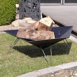 thumbnail of VASNER Merive M3 Feuerschale schwarz mit drei Edelstahl Hairpin Beinen, offenes Design mit 360° Wärmeabgabe