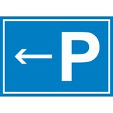 thumbnail of P Parkplatz Schild mit Richtungspfeil links waagerecht A2 (420x594mm)