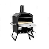 thumbnail of COSTWAY Forno de pizza exterior, forno de pizza de 2 camadas com grelha, capa impermeável e pegas resistentes ao calor