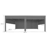 thumbnail of Pergola en aluminium HWC-L41 avec 6x parois latérales, pavillon à lamelles, structure métallique stable de 8cm 3x6m ~ anthracite