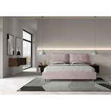 thumbnail of Letto matrimoniale king size contenitore imbottito 200x210 microfibra glicine Antea Large