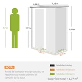 thumbnail of Outsunny caseta de jardín 1,07 m² 142x86x189 cm cobertizo exterior metálico con puerta y orificios de drenaje para almacenamiento de herramientas