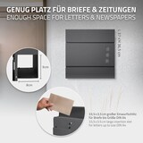 thumbnail of ECD Germany Standbriefkasten Anthrazit Edelstahl 120 cm mit Zeitungsfach, Postkasten Anthrazit 37x36 cm, pulverbeschichtet