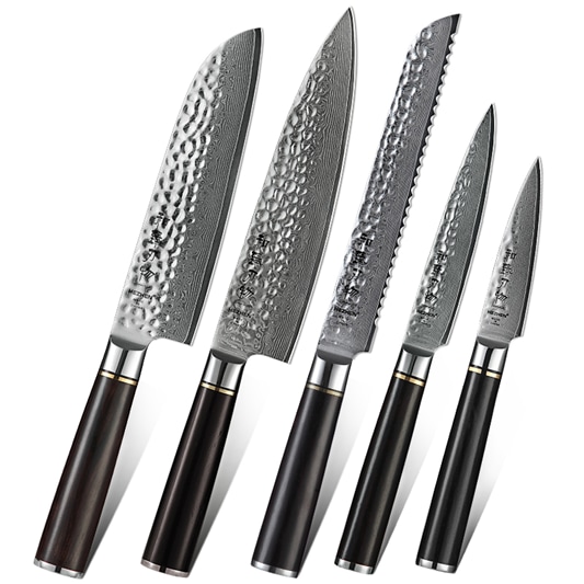 Hezhen - Damascus messenset 5-delig - B1Z Classic series