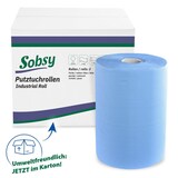 thumbnail of Industriepapierrolle Sobsy - 2-lagig - blau - 2 Rollen - 37,5x36 cm