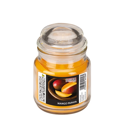PAPSTAR, Snoeppot met waxvulling "Flavour by GALA" Ø 63 mm · 85 mm perzik - Mango-Papaya
