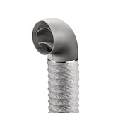thumbnail of Naber P-RBVX 150 Rohrbogen 90° mit Flexkanal, Verbindungselement, L 500 mm, hellgrau 4051026