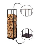 thumbnail of Contenitore per legna in metallo - 31,5 x 31,5 x 115 cm - Contenitore per legna da ardere - Nero