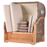 thumbnail of Strandkorb Komplettset - bene living - Königssee Teak Bullauge - PE grau - Modell 510 - inkl. Liftersystem