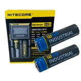 thumbnail of SET Nitecore D2 Ladegerät +  2x 14500 AA Solar Akku LiFePO4 3,2V 600mAh