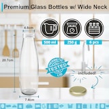 thumbnail of 6 leeren Glasflaschen à 500 ml mit Deckel - Glasflaschen für Saft, Milch, Grillen, Saucen