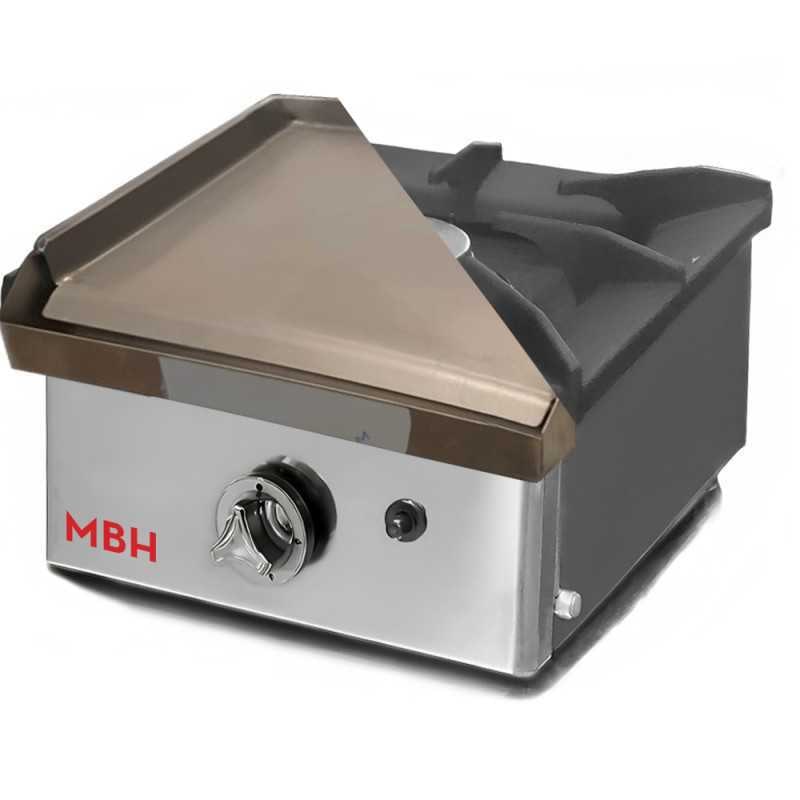 MBH - Professionelles Gaskocher + Gasgrill Bratplatte 40x40 alles in einem für die Gastronomie. Industrieller Tischherd mit 1 Feuer für Restaurant.