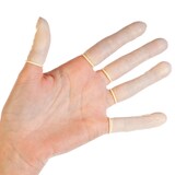 thumbnail of Latex Fingerlinge puderfrei Weiss Gr. L 100 Stück Latexfingerlinge