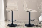 thumbnail of DELUKE® Barhocker DUBAI - Creme, Samt, Schwarz | Barhocker mit Lehne Barstuhl Tresenhocker Tresenstuhl Kneipenhocker Kneipenstuhl