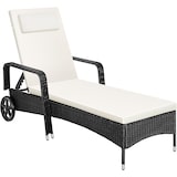 thumbnail of tectake Sonnenliege Rattan mit Rollen  Schwarz/Beige