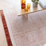 thumbnail of Wollteppich Handgewebt Korbmuster | 200x290cm, 4mm Florhöhe, 14mm Gesamthöhe | Terrakotta | Mit Fransen | Gemütlich | PISA Kollektion | Kadima Design