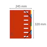 thumbnail of Exacompta 55075E 8x Ordnungsmappe HARMONIKA mit ausgestanzten Fenstern und Gummizug, aus Colorspan-Karton, 7 Fächer, für DIN A4 - Rot
