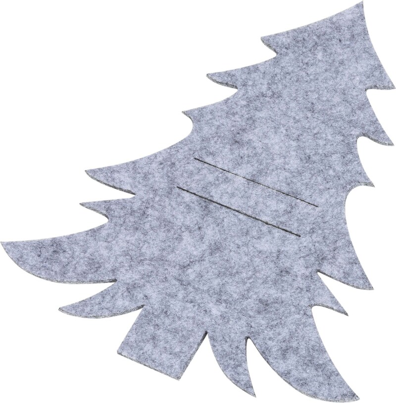 Grauer Filz-Weihnachtsbaum-Tischset.