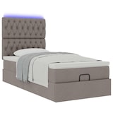 thumbnail of vidaXL Ottoman-Bett mit Matratze & LEDs Taupe 90x190 cm Stoff