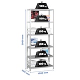 thumbnail of SimonRack Metallregal mit Schrauben 2000x1000x300 mm, 6 Böden, 100 kg Biegepunkt, Grau - Comfort