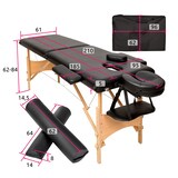 thumbnail of 2 Zonen Massageliege-Set Freddi mit 5cm Polsterung, Rollen und Holzgestellschwarz