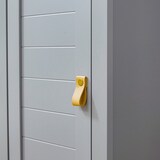 thumbnail of Kleankin Armário de banheiro alto móvel de coluna estreita com 1 porta de prateleira ajustável e 3 compartimentos abertos 39x30x168 cm Cinza