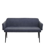 thumbnail of Sitzbank | HxBxT 77x133x56cm | Sitzhöhe 48cm | Esszimmerbank Bank Polsterbank Garderobenbank Rückenlehne Armlehne Stoff/Textil 133cm | Anthrazit
