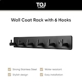 thumbnail of TOJ Living Perchero de pared – 6 ganchos – 39 cm – acero inoxidable – negro mate – colgador