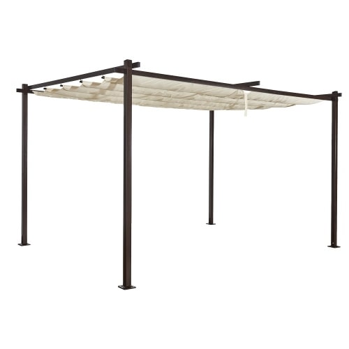 Pavillon Pergola  LUXOR LIGHT 3x4m  beige-antrazit Schiebedach