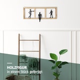 thumbnail of Dekofigur Moments Schwarz 52,5 cm Mangoholz Aluminium Wandfigur mit drei Figuren Symbol für Gemeinschaft Begegnung Zusammenhalt Dekoration Handarbeit