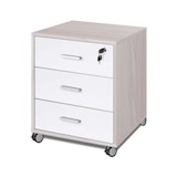 thumbnail of SARMOG CASSETTIERA 3 CASSETTI L50 P41 H70 in truciolare nobilitato color olmo chiato e bianco fiammato