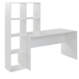 thumbnail of Schreibtisch mit Regal Weiß 170x59x143,5 cm Bürotisch Modern, Laptoptisch mit 6 Ablagen, Homeoffice Computertisch mit