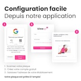 thumbnail of Plaque avis Google NFC connectée avec QR code Viewup - 10x10cm - Acrylique rigide - Blanc
