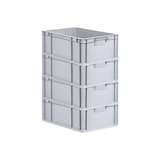 thumbnail of PROREGAL SuperSparSet 4x Eurobox NextGen Economy, Griffe zu, HxBxT 22x40x60cm, 44 Liter, Eurobehälter, Box, Transportbehälter