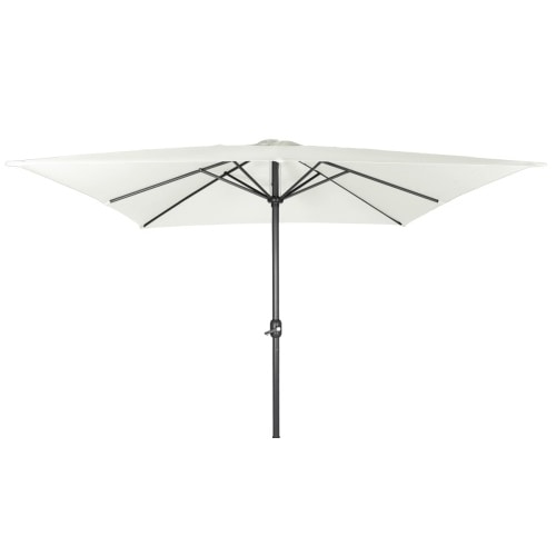 Alu Sonnenschirm 2,5x2,5 m quadratisch Kurbelschirm Gartenschirm Balkon beige : Beige