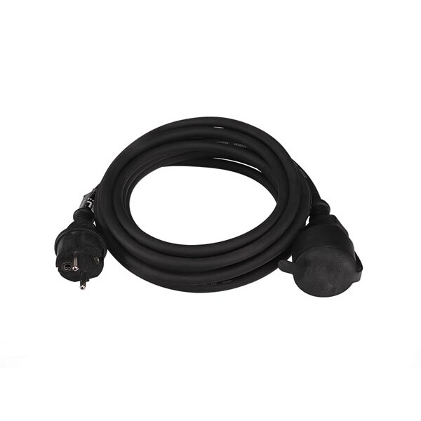 Cable prolongador de goma - 5 m - 3g1.5 - toma de tierra de espiga