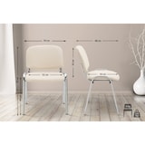 thumbnail of Chaise visiteur Ken en similicuir et piètement en métal chromé Crème