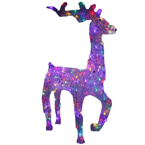 XXL LED Acryl Hirsch Weihnachtsfigur 120cm beleuchtet Weihnachtsdeko Außen & Innen Multicolor : Multicolor