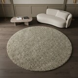 thumbnail of Teppich Schlafzimmer Hochflor Unifarben Samtweich Waschbar Strapazierfähig Wohnzimmer Rund Natur 80x80 cm – SPREE von Kadima Design