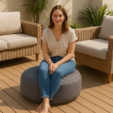 thumbnail of Opblaasbare Poef Ø 60 × 20 cm – Grijs – Draagvermogen 100 kg – Ultralicht (500 g) – Geschikt voor Binnen, Terras en Tuin