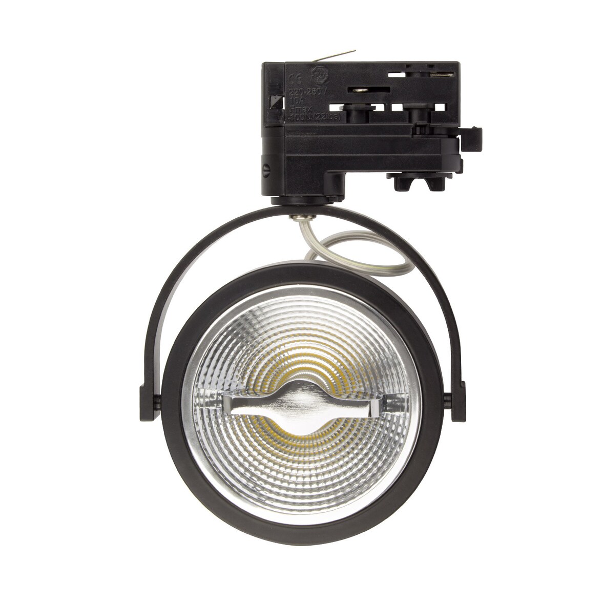 efectoLED Foco Carril LED Trifásico 15W Regulable CREE AR111 Negro Blanco Frío 5500K