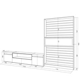 thumbnail of Mobile Soggiorno TV, Parete Attrezzata Soggiorno, 310x35x186cm, Per TV fino a 80", Camino elettrico, Stile moderno, Rovere e nero _ 97_38