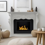 thumbnail of Bioethanol-Kamin Paris Bodenbiokamin aus weißem Holz L123xT39xH100