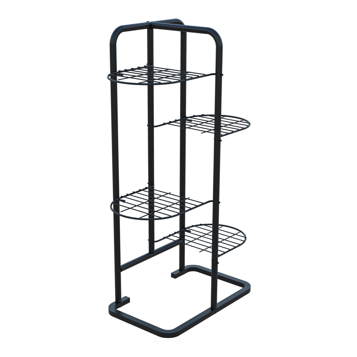 Helloshop26 - 4-stöckiger Pflanzenständer aus Metall 83 x 52 x 25 cm Schwarz 03_0010708