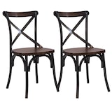 thumbnail of METRO PROFESSIONAL Chaise de restaurant Cross Antik II set de 2, acier/frêne, brun noyer/noir