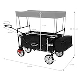 thumbnail of Hauki Bollerwagen L Schwarz, faltbar mit Dach, Handwagen klappbar, bis 80 kg, 2 Netztaschen + Außentasche, Bremse, Transportwagen Kinder