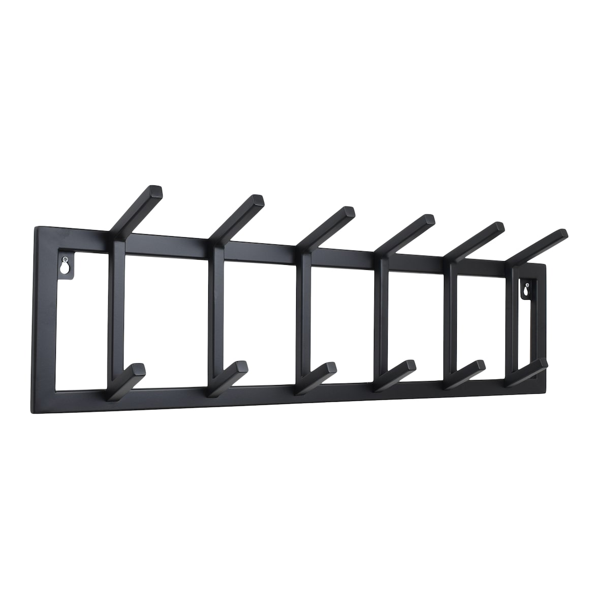 LOFT42 Garderobenständer Jaimy Single – Schwarz – Metall – 6 Doppelhaken – 80 x 24 x 12 cm