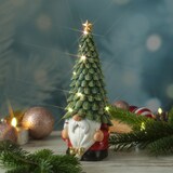thumbnail of LED Weihnachtswichtel mit beleuchteter Mütze Dekofigur 29cm Timer Batterie